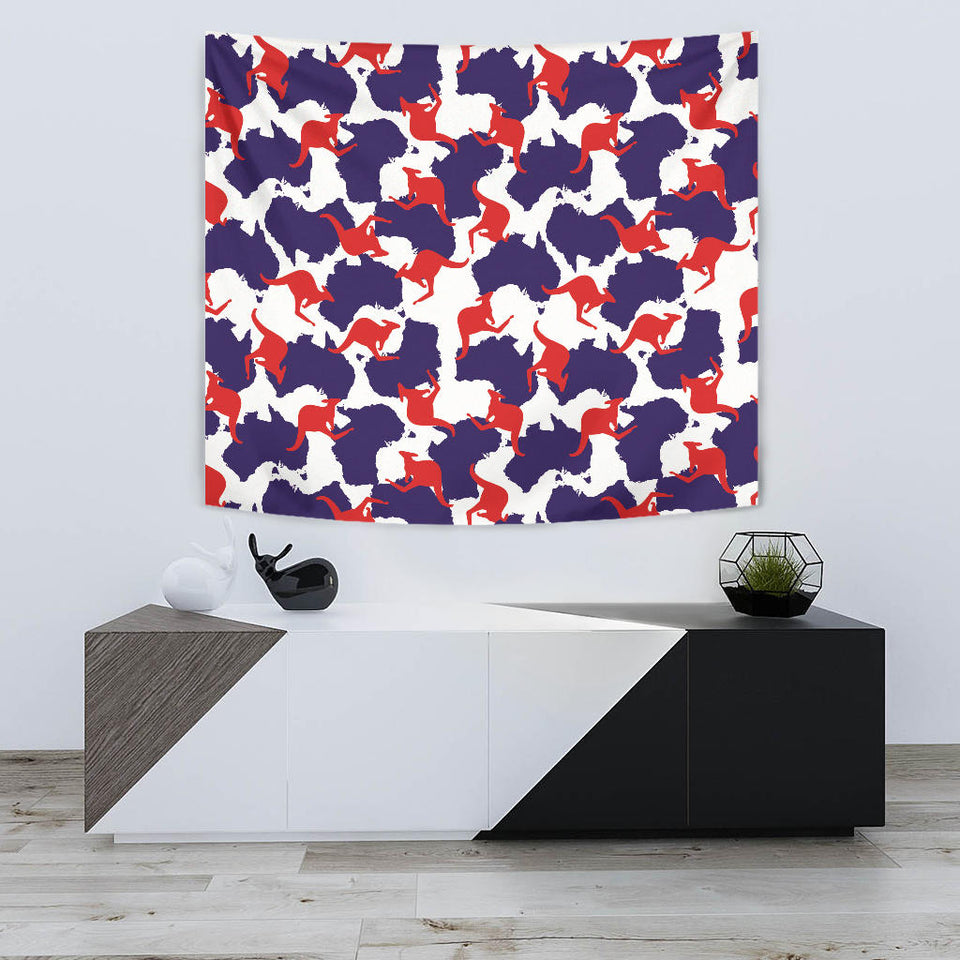 Kangaroo Australian Pattern Wall Tapestry