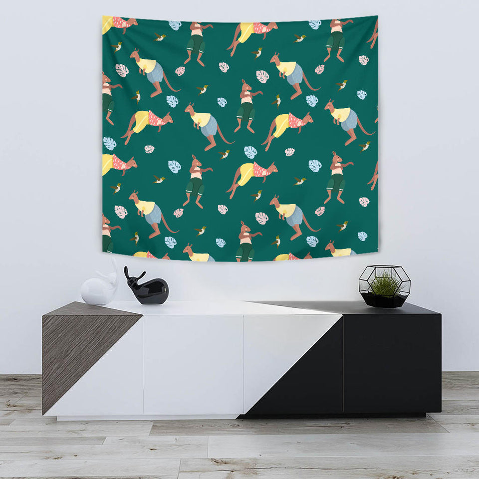 Kangaroo Leaves Pattern Wall Tapestry