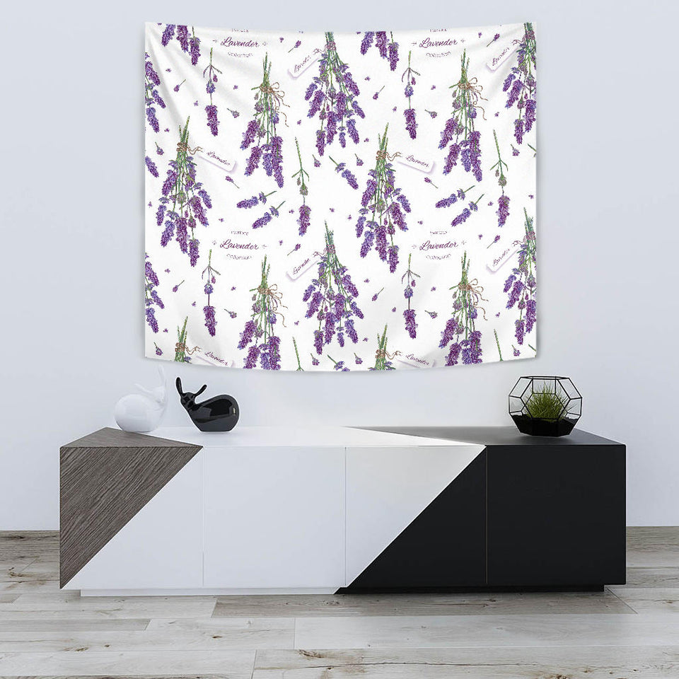 Lavender Flower Design Pattern Wall Tapestry