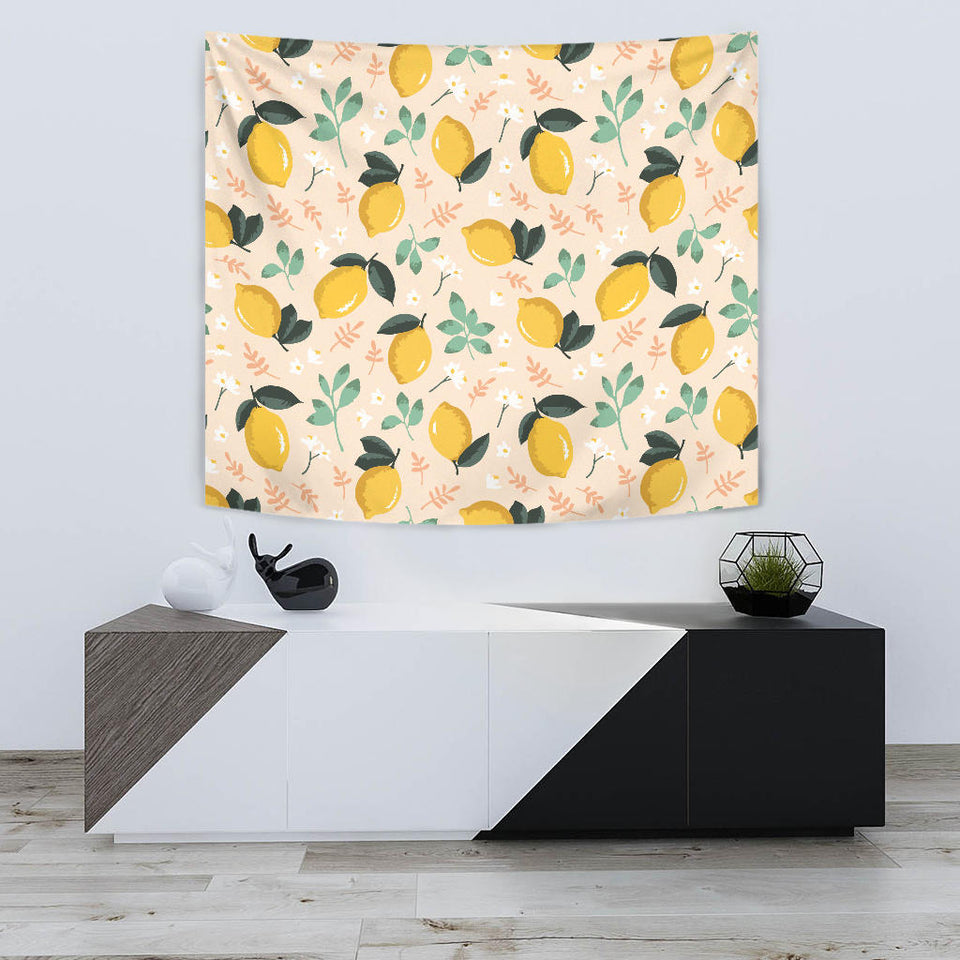 Lemon Flower Leave Pattern Wall Tapestry