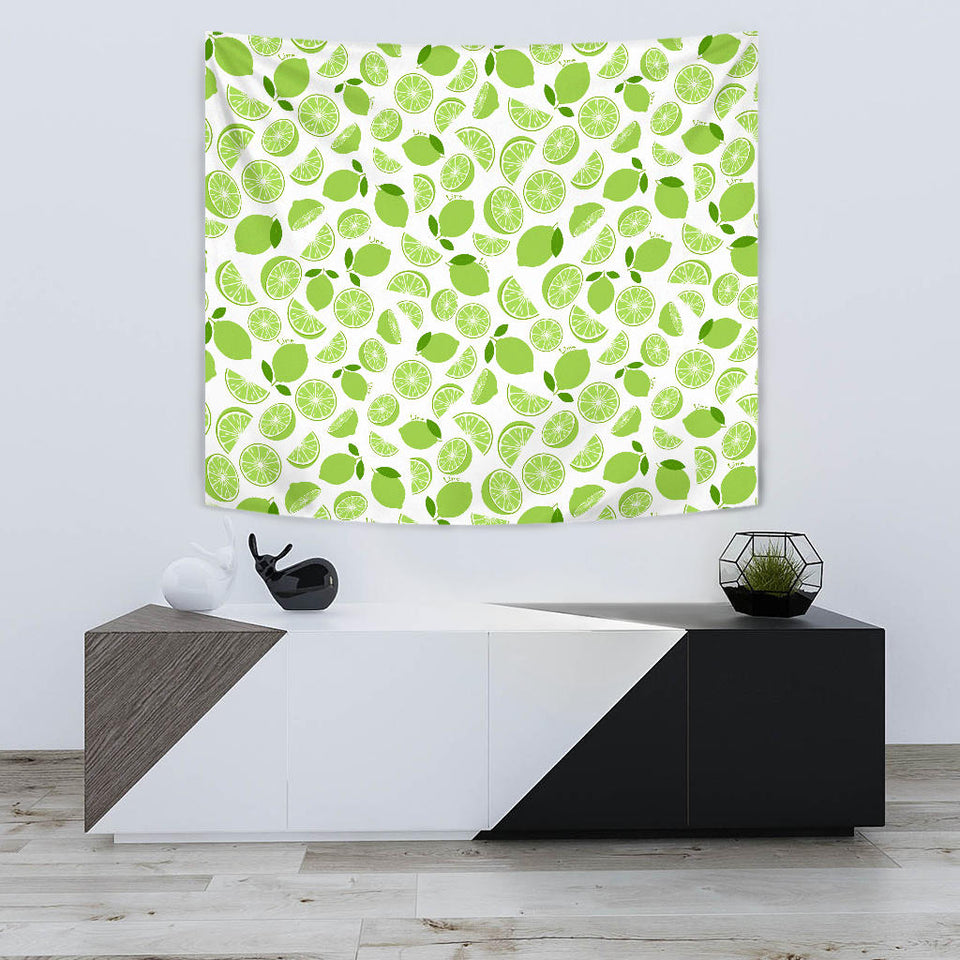 Lime Design Pattern Wall Tapestry