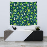 Lime Ice Flower Pattern Wall Tapestry