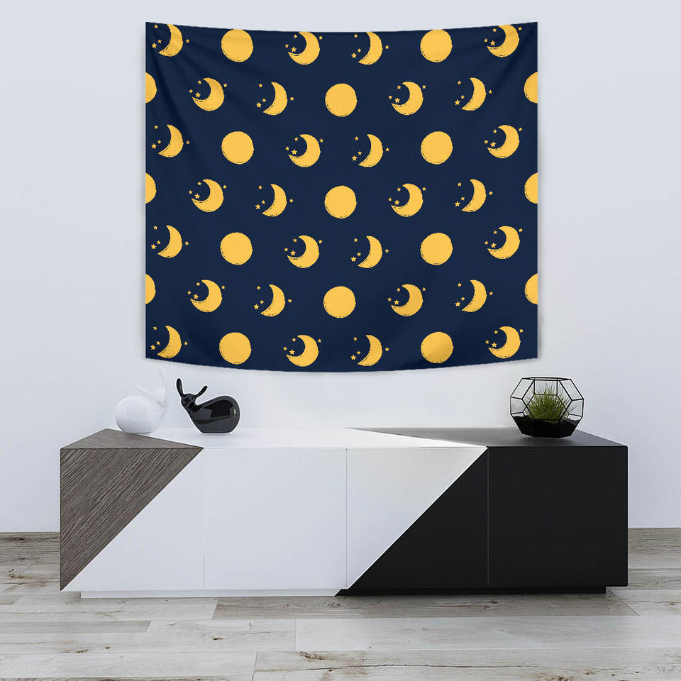 Moon Star Pattern Wall Tapestry