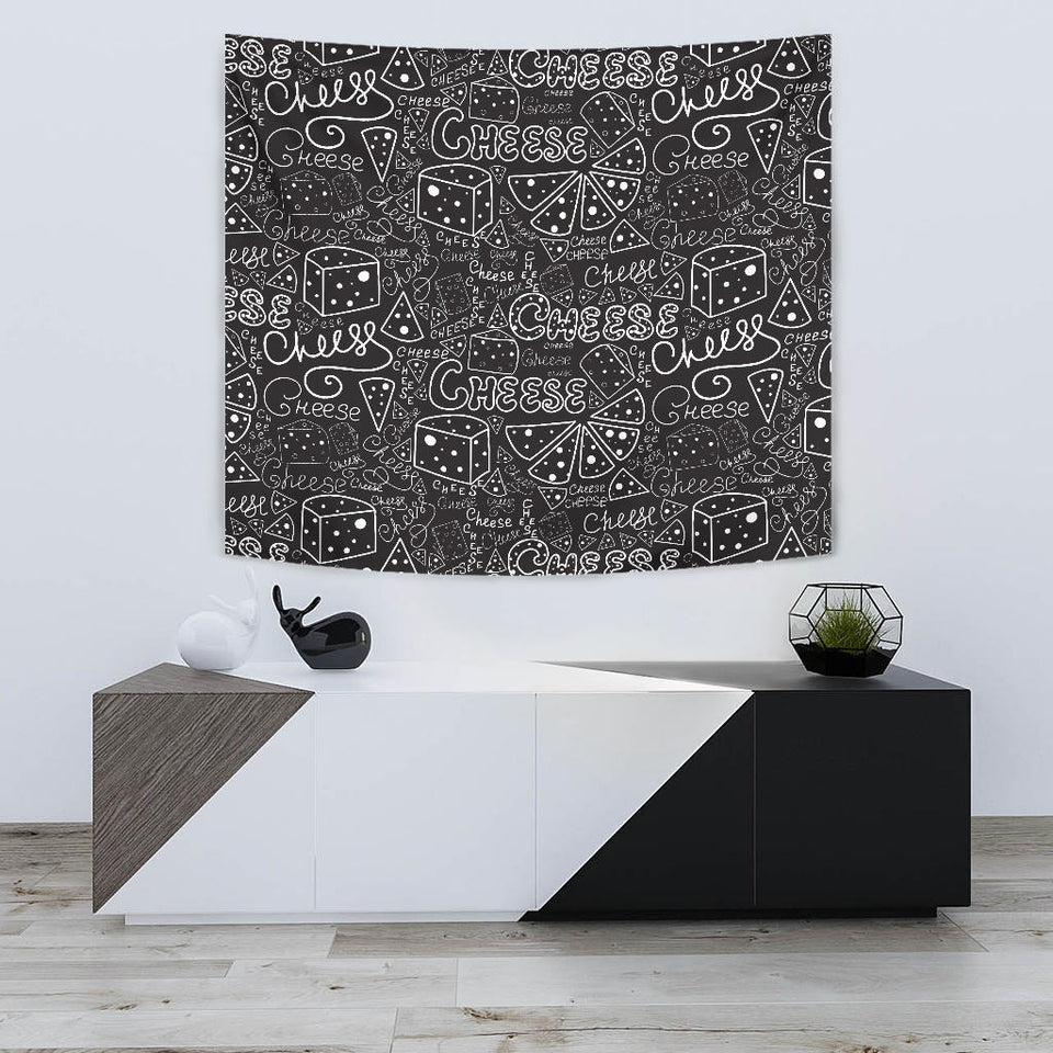 Handwritten Cheese Pattern Wall Tapestry