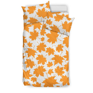 Orange Maple Leaf Pattern Bedding Set