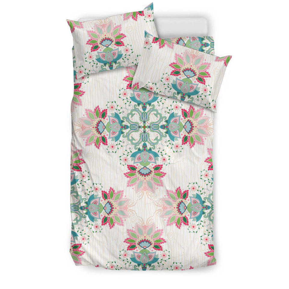 Square Floral Indian Flower Pattern Bedding Set