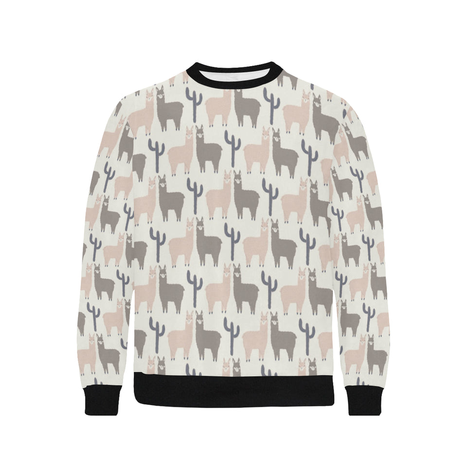 Llama Alpaca pattern Men's Crew Neck Sweatshirt