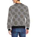 nautical wood steering wheel pattern Men's Crew Neck Sweatshirt