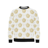 Gold Ornamental lotue waterlily symbol pattern Men's Crew Neck Sweatshirt