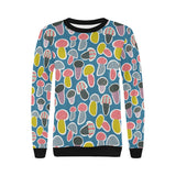 Colorful mushroom design pattern Women's Crew Neck Sweatshirt