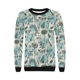 Dragonfly Butterfly Plants insect flower vintage s Women's Crew Neck Sweatshirt