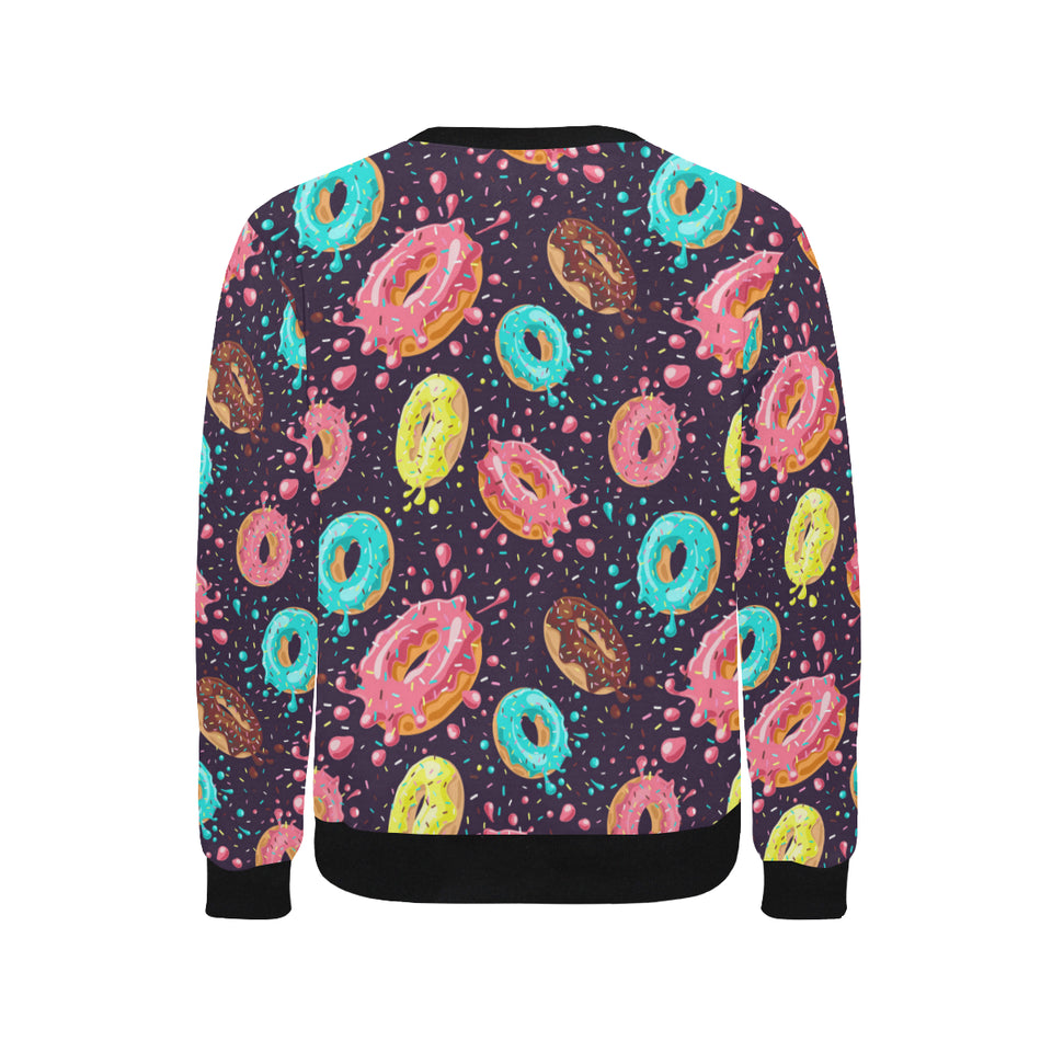 Colorful donut glaze pattern Men's Crew Neck Sweatshirt