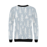 Christmas tree winter forest pattern Women's Crew Neck Sweatshirt
