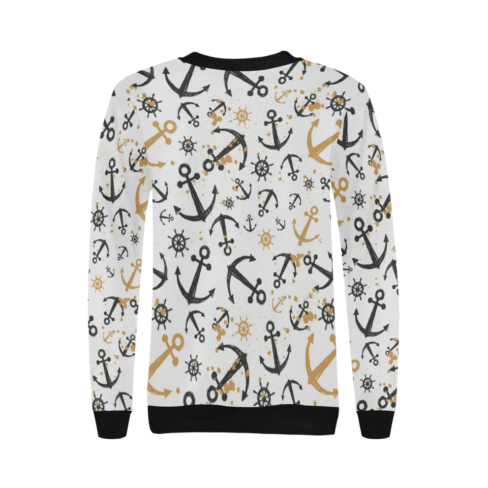 Anchors Rudders pattern Women's Crew Neck Sweatshirt