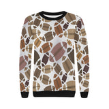 American football ball pattern Women's Crew Neck Sweatshirt