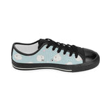 White cute hamsters heart pattern Kids' Boys' Girls' Low Top Canvas Shoes Black