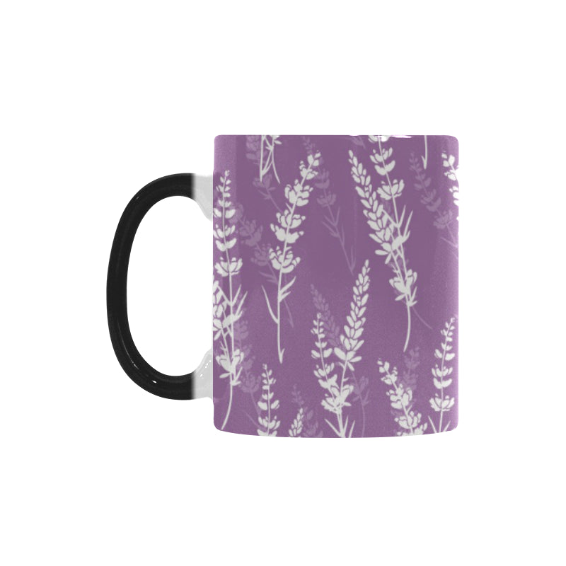 Lavender flowers purple pattern Morphing Mug Heat Changing Mug