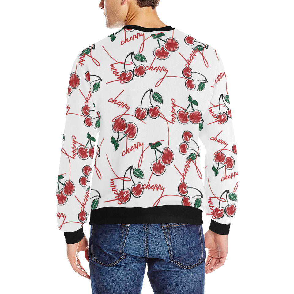 Hand drawn cherry pattern Men's Crew Neck Sweatshirt