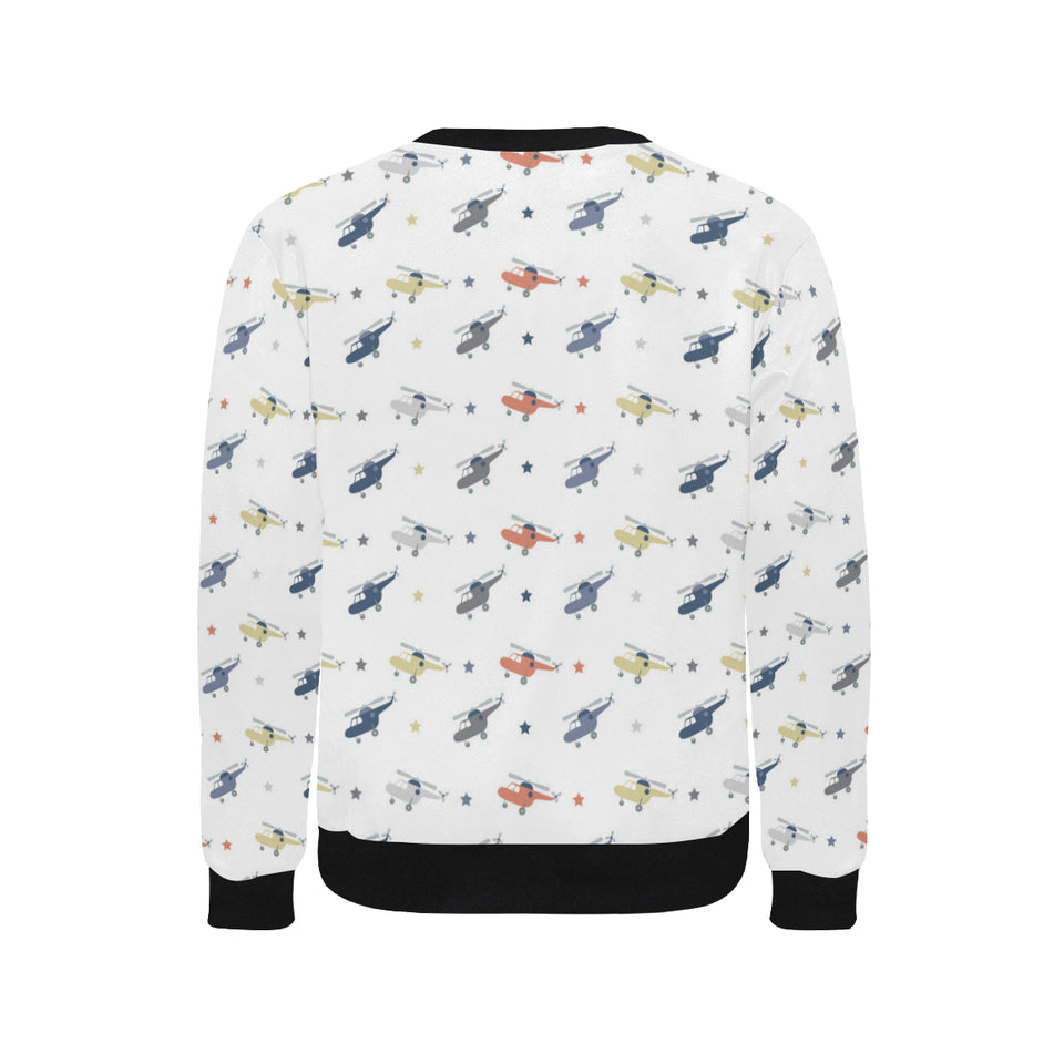 Cute helicopter star pattern Men's Crew Neck Sweatshirt