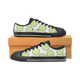 Cucumber slices pattern Kids' Boys' Girls' Low Top Canvas Shoes Black