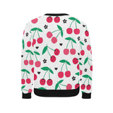 cherry pattern white background Men's Crew Neck Sweatshirt