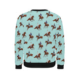 Horses running horses rider pattern Men's Crew Neck Sweatshirt
