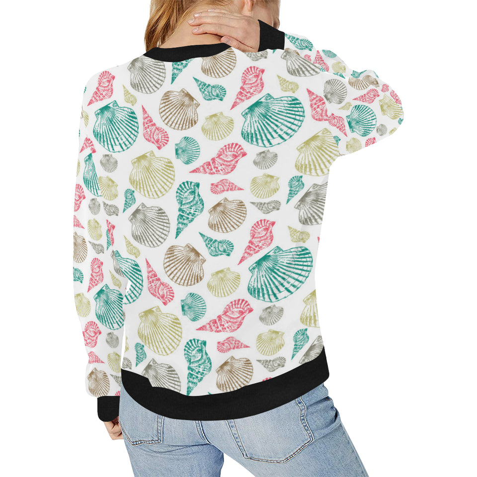 Colorful shell pattern Women's Crew Neck Sweatshirt