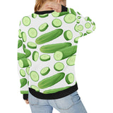 cucumber whole slices pattern Women's Crew Neck Sweatshirt