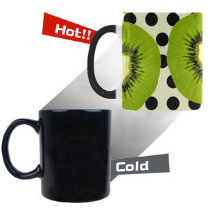 kiwi black dot background Morphing Mug Heat Changing Mug