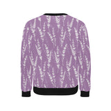 Lavender flowers purple pattern Men's Crew Neck Sweatshirt