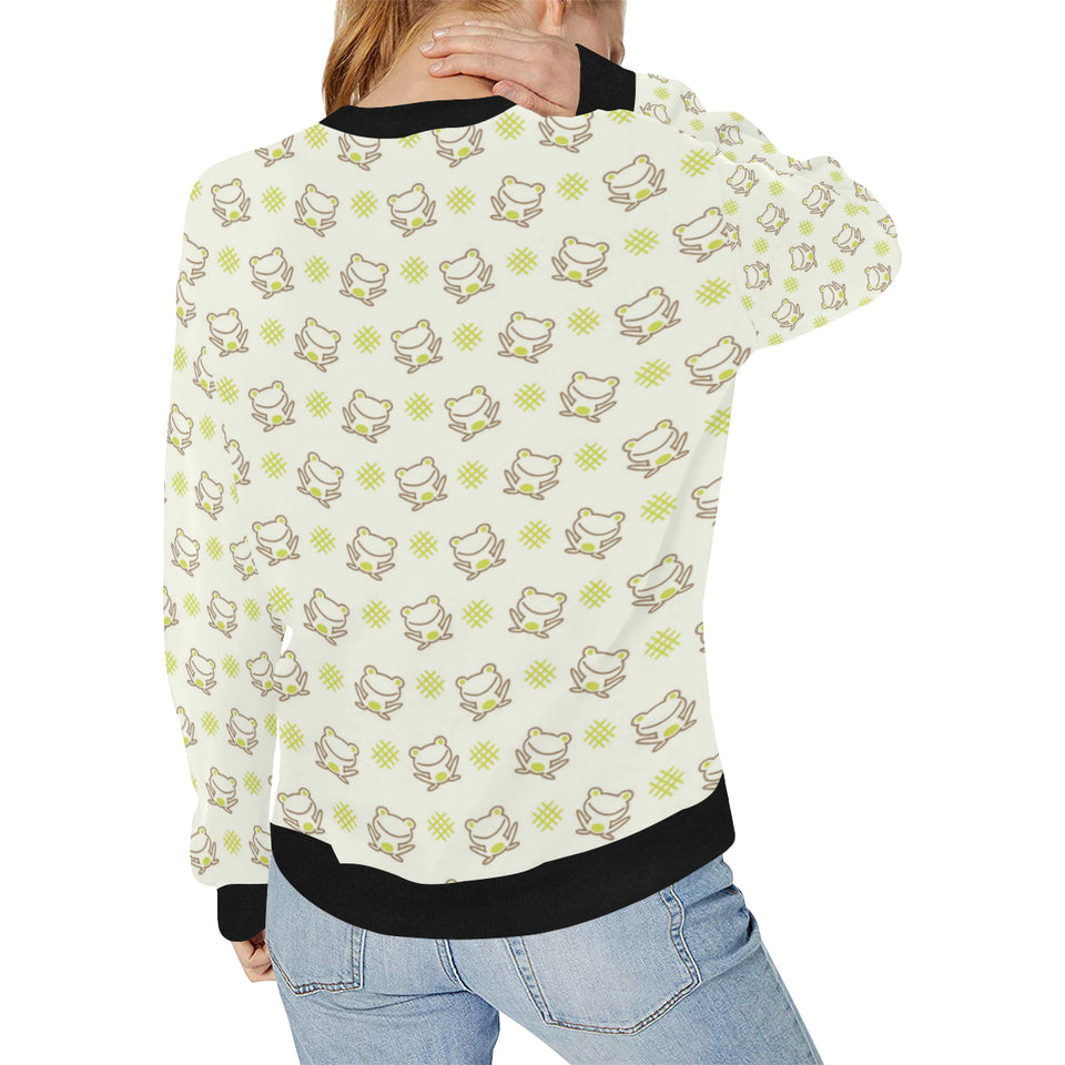 Cute cartoon frog baby pattern Women's Crew Neck Sweatshirt