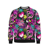 heart dot wave star creative design pattern Men's Crew Neck Sweatshirt
