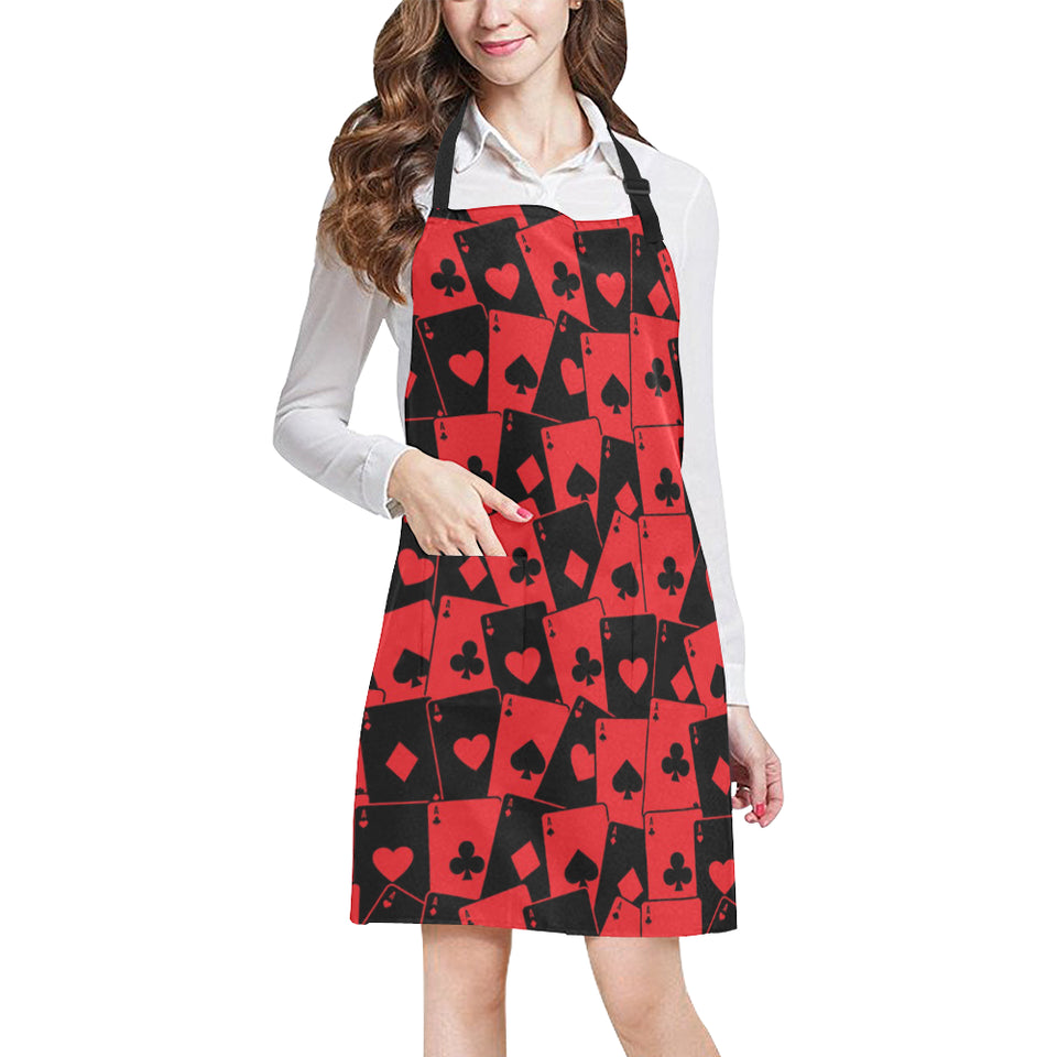 Casino Cards Suits Pattern Print Design 02 All Over Print Adjustable Apron