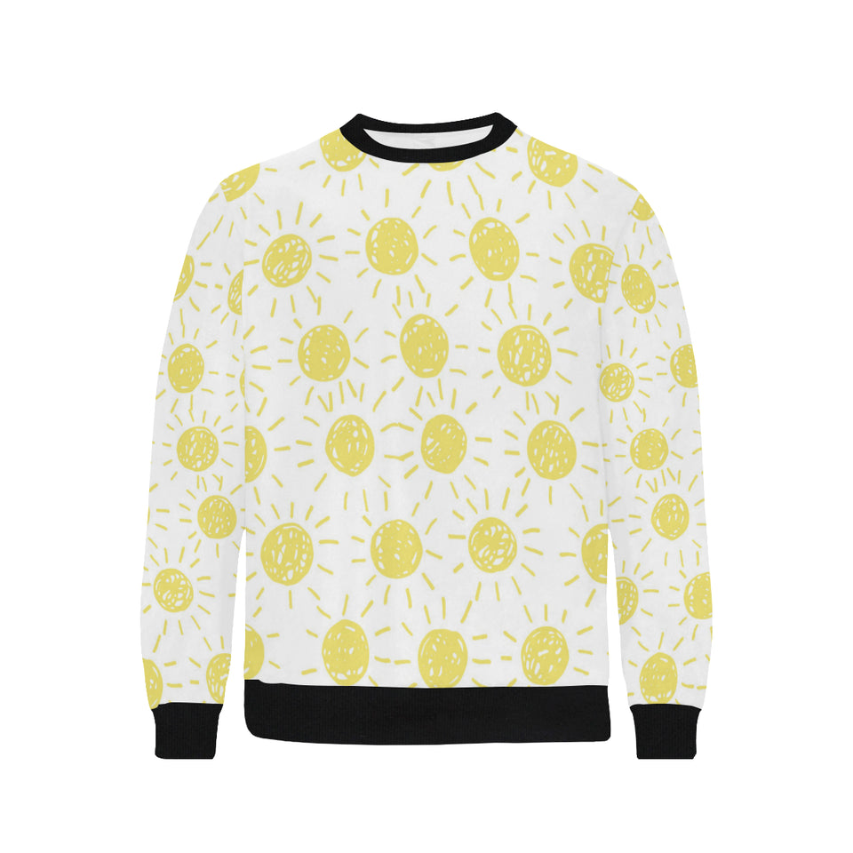 hand drawn sun pattern Men's Crew Neck Sweatshirt