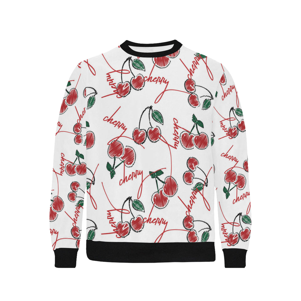 Hand drawn cherry pattern Men's Crew Neck Sweatshirt