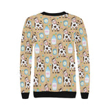 Cow bottle of milk pattern Women's Crew Neck Sweatshirt