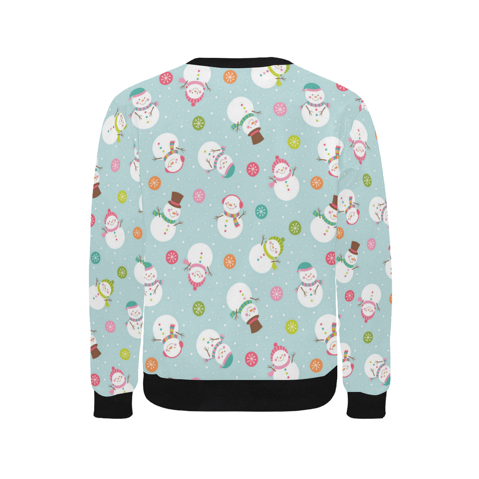 Cute snowman snowflake pattern Men's Crew Neck Sweatshirt