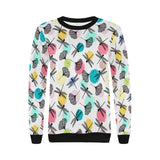 Dragonflies ginkgo leaves pattern Women's Crew Neck Sweatshirt