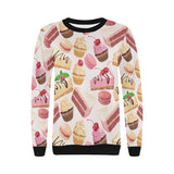 Cake cupcake sweets pattern Women's Crew Neck Sweatshirt
