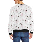 Poodle dog rose cake pattern Men's Crew Neck Sweatshirt