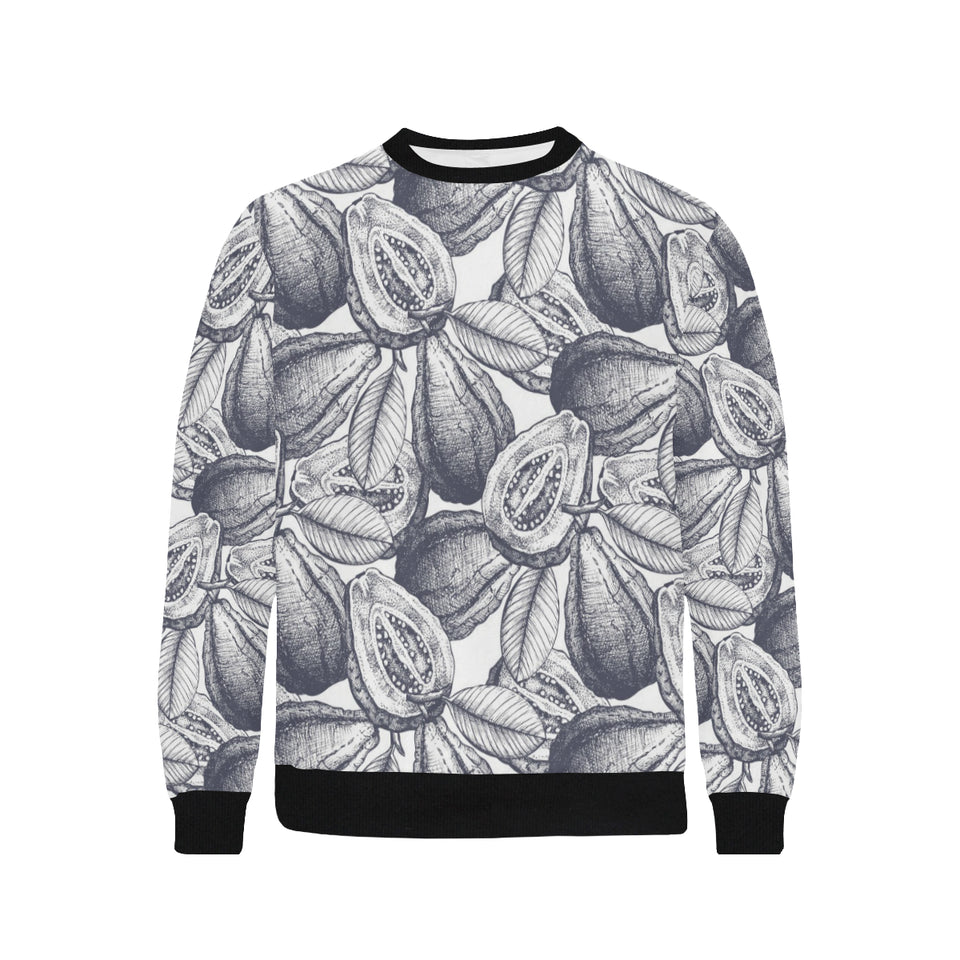 Guava tropical hand drawn pattern Men's Crew Neck Sweatshirt