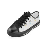 Cute Siberian Husky pattern Kids' Boys' Girls' Low Top Canvas Shoes Black