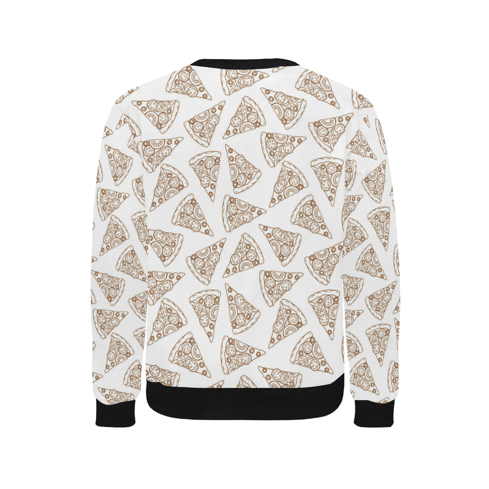 Hand drawn pizza pattern Men's Crew Neck Sweatshirt