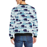 polar bear winter snow pattern Men's Crew Neck Sweatshirt