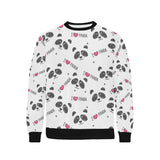 Hand Drawn faces of pandas pattern Men's Crew Neck Sweatshirt