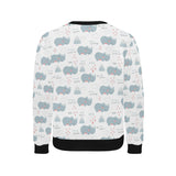 cute rhino heart pattern Men's Crew Neck Sweatshirt