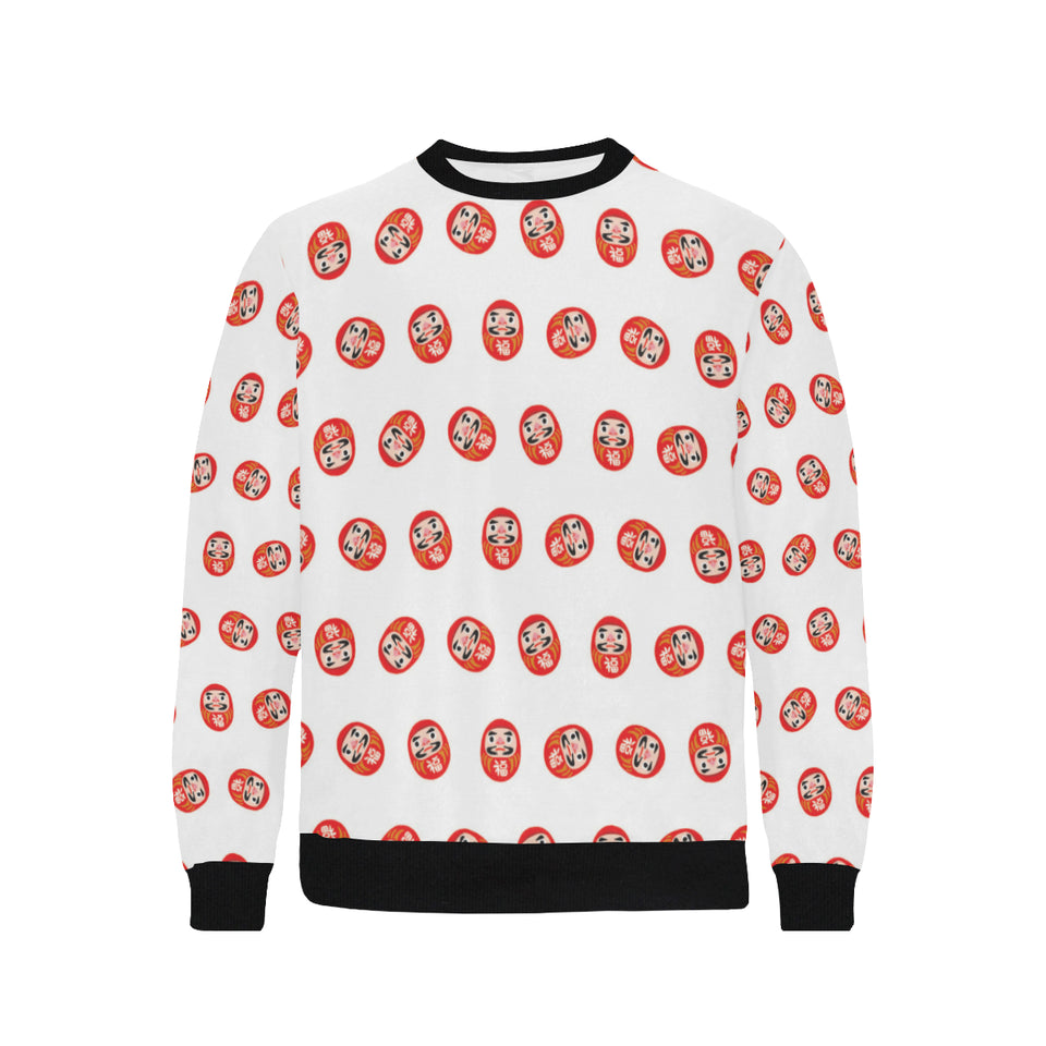 Daruma japanese wooden doll pattern Men's Crew Neck Sweatshirt