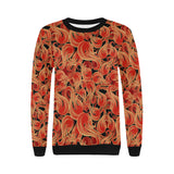 Fire flame pattern Women's Crew Neck Sweatshirt