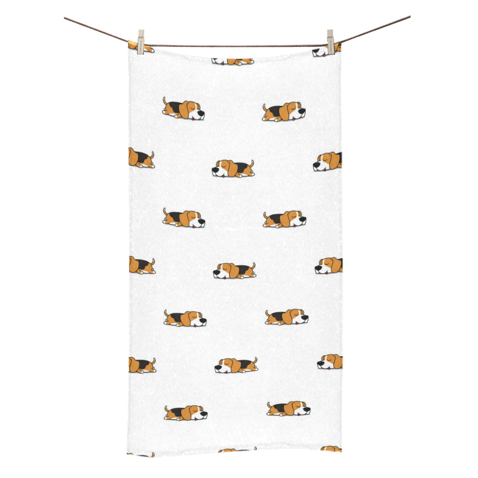 Cute beagle dog sleeping pattern Bath Towel
