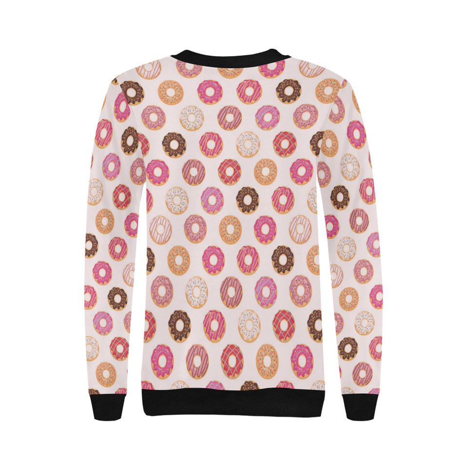 Colorful donut pattern Women's Crew Neck Sweatshirt
